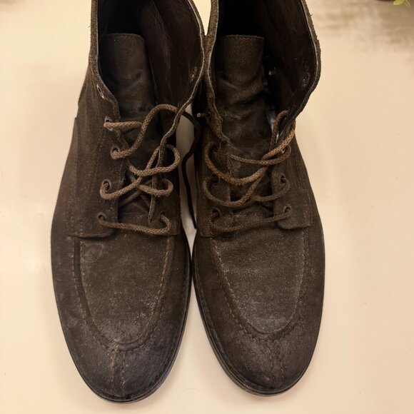 To Boot New York Adam Derrick Men’s Sz 8 Suede Leather Boots Charcoal Brown - Picture 11 of 11